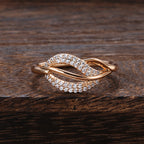 Rose Gold Zircon Fashion Feather Women's Ring