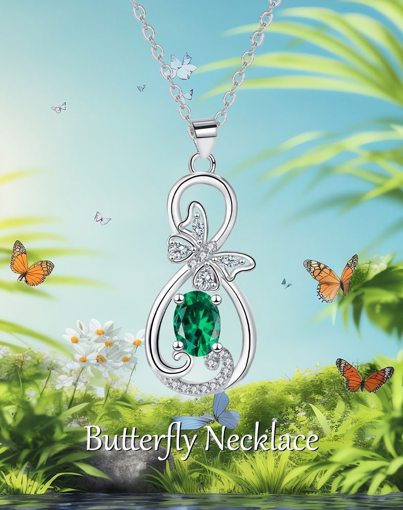 Women's Fashion Infinite Symbol Butterfly Necklace