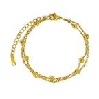 Gold Vintage Double-layer Bracelet For Women Titanium Steel Ornament