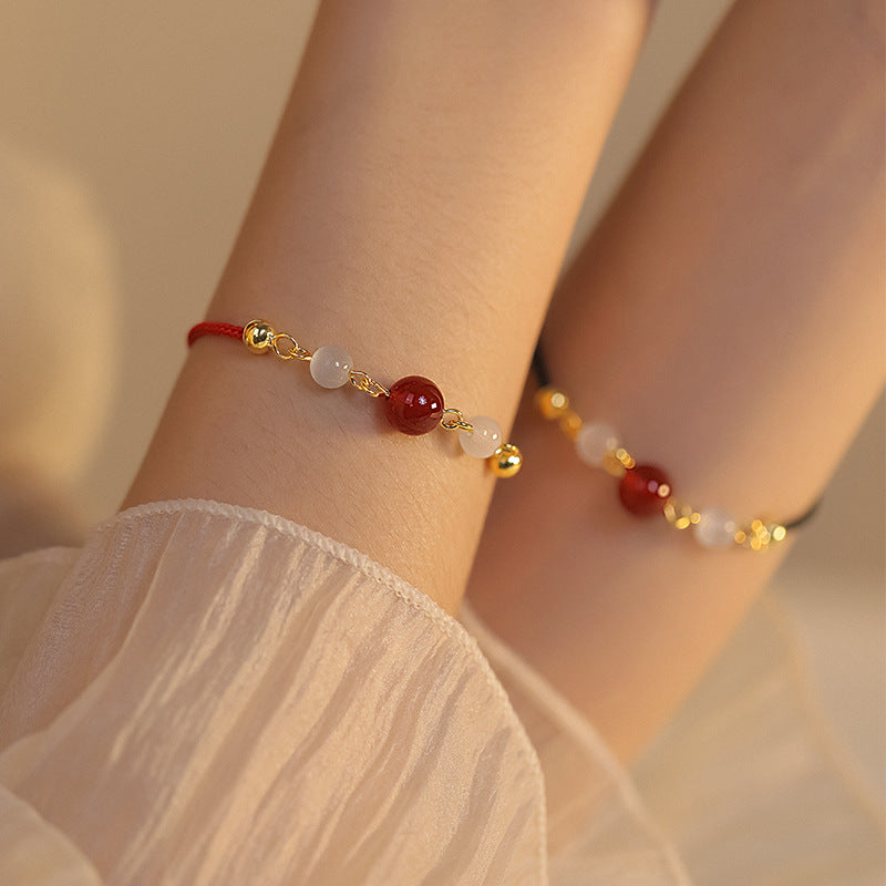 Simple Red Agate Bracelet Female Birth Year Lucky
