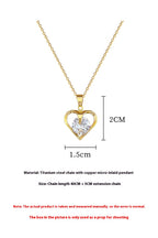 Light Luxury Temperament Real Gold Gorgeous Loving Heart Zircon Necklace For Women