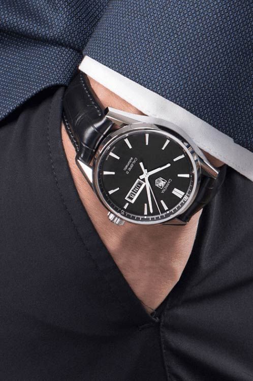 Watch Carrera black Leather Strap Quartz Dial